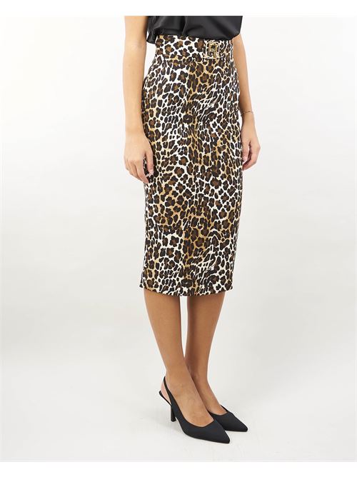 Animalier crêpe midi skirt Elisabetta Franchi ELISABETTA FRANCHI | Skirt | GO06947E2B85